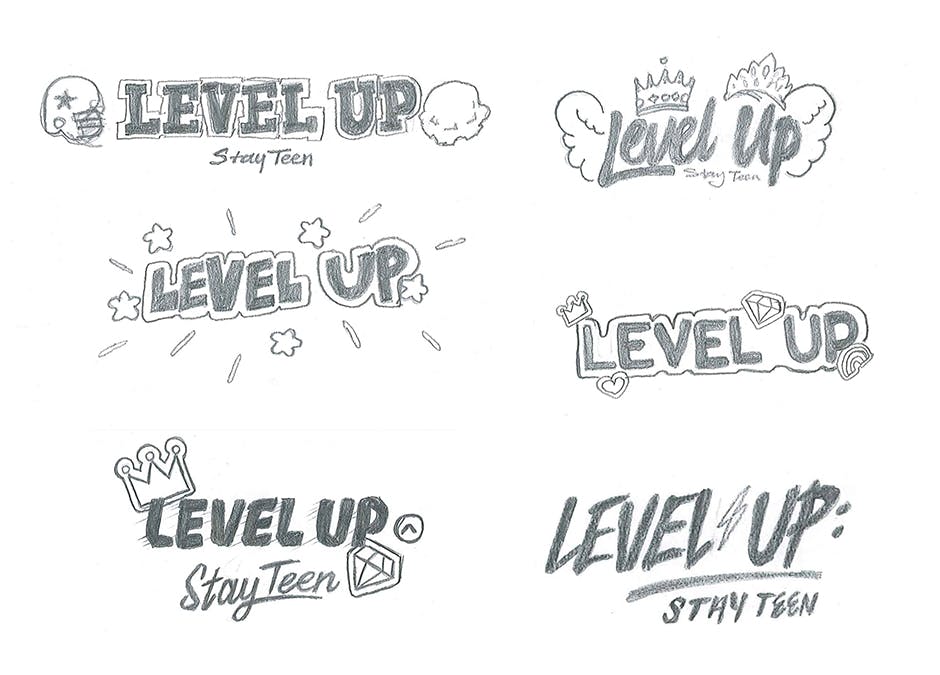 Level Up logo sketch