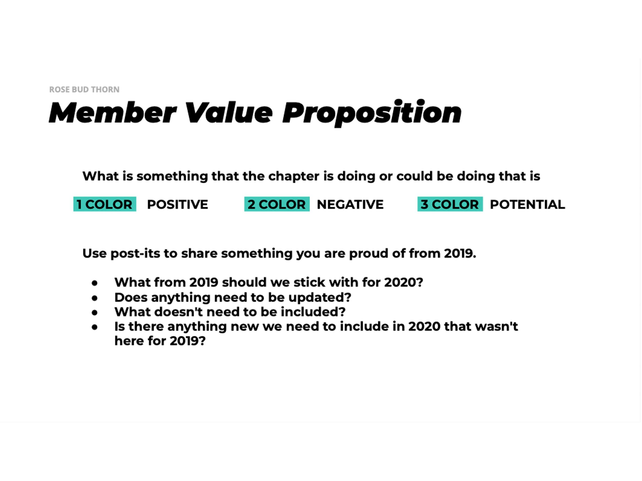 Member value proposition